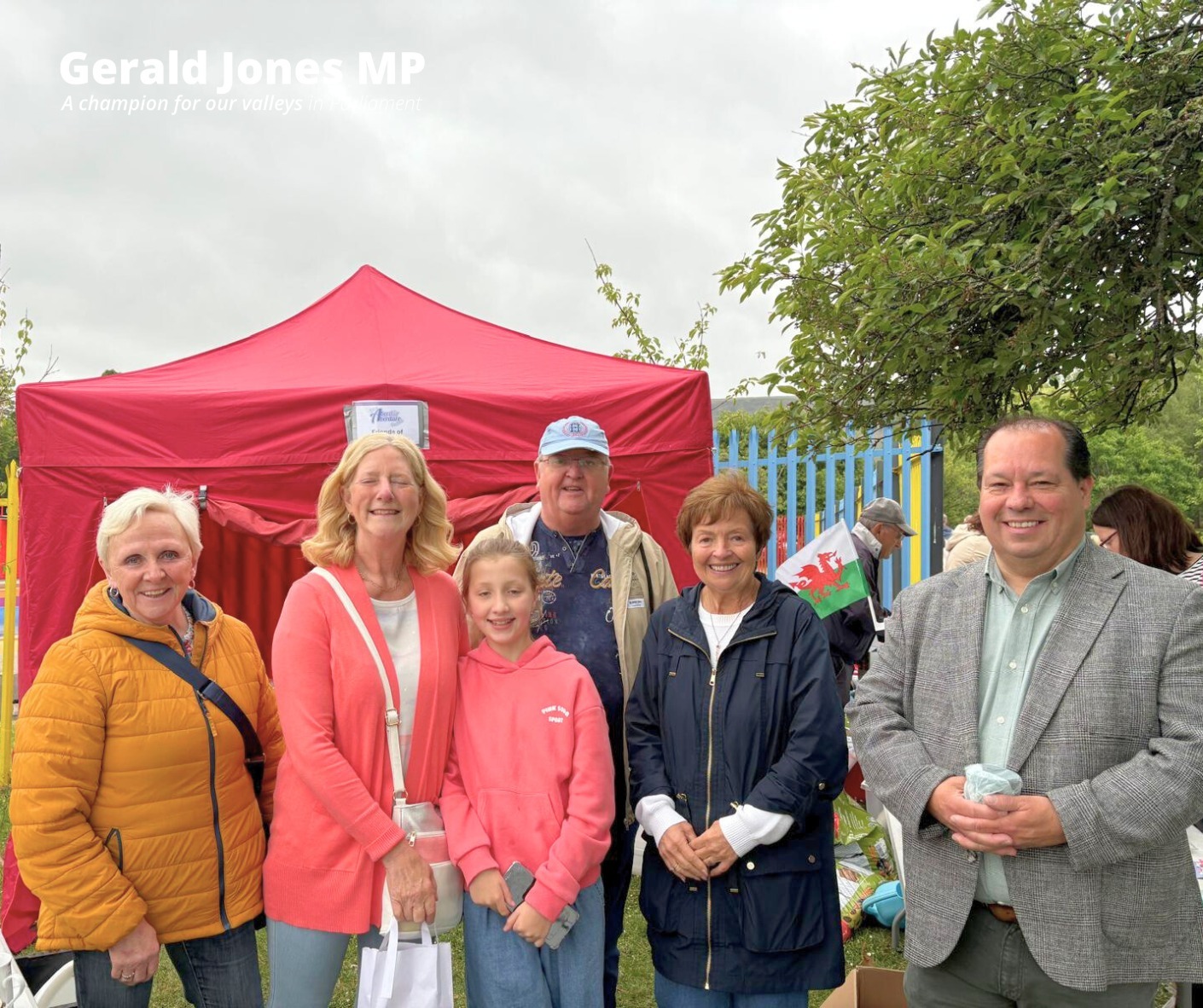 Image of Gerald Jones MP with councillors.