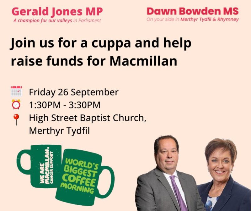 Graphic with details of the coffee afternoon.