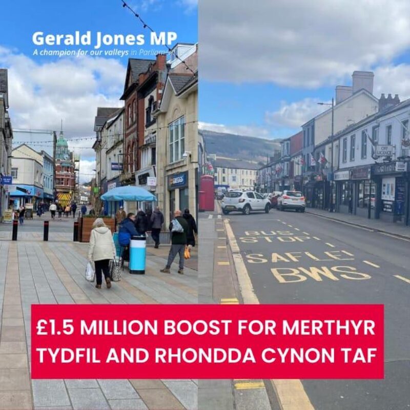 Image of Merthyr Tydfil and Aberdare town centres.
