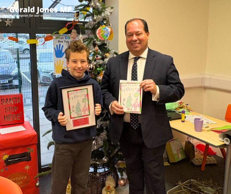 Image of Gerald Jones MP with the winner, Max Roberts.